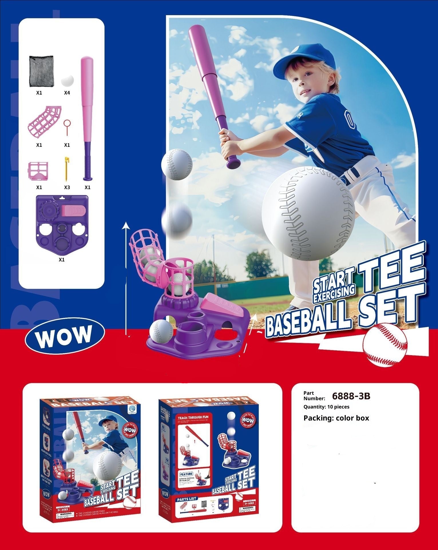 Children's Pedal Baseball Launcher Training Set