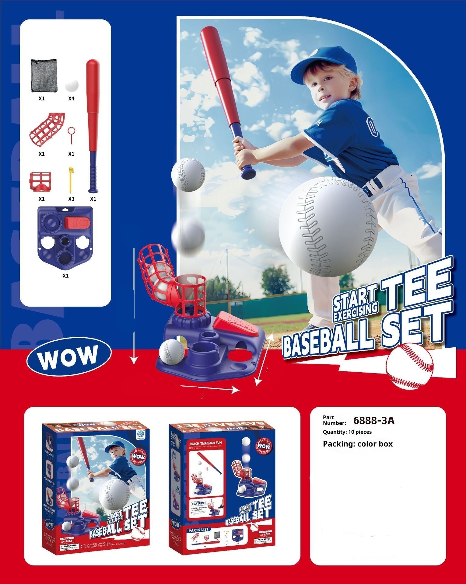 Children's Pedal Baseball Launcher Training Set