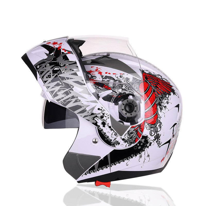 Motorcycle Half Helmet Anti Fog Dual Lens Full Face Helmet