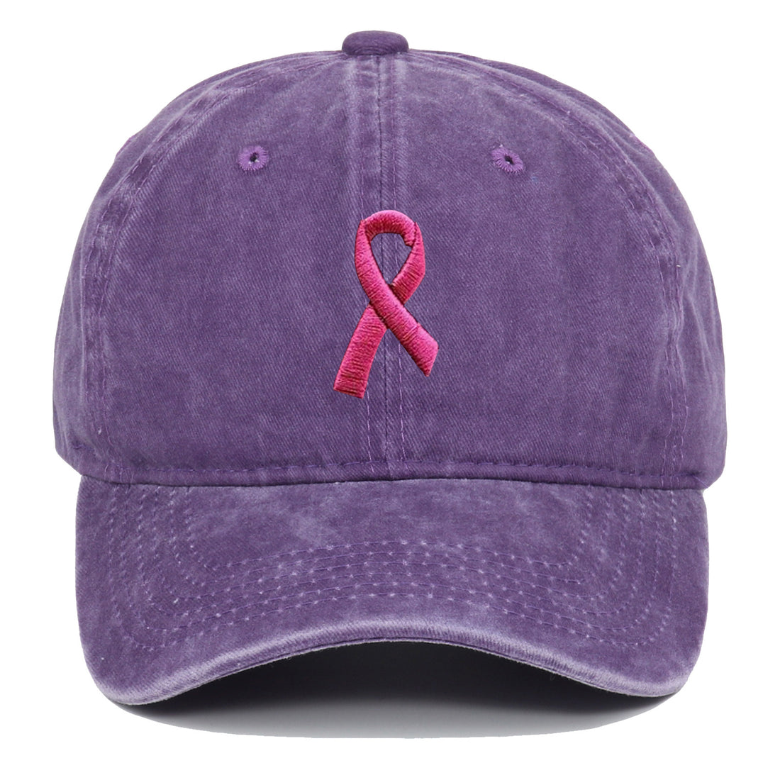 Ribbon Letter Embroidery Baseball Cap Pure Cotton Washed Baseball