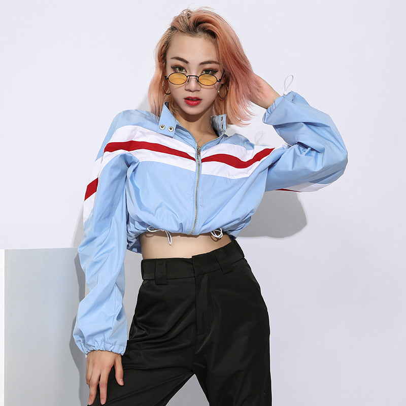 Geometric Patchwork Baseball Jersey Jacket