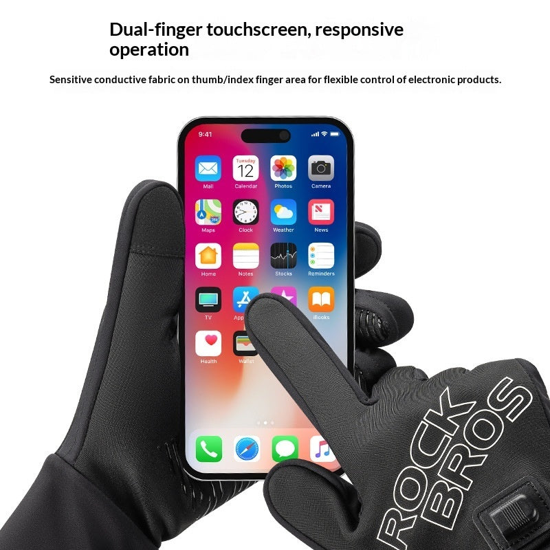 Charging Heated Touchscreen Compatible Cycling Gloves