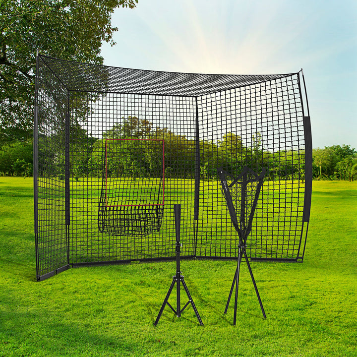 Softball And Baseball Training Net With Strike Zone And Tee