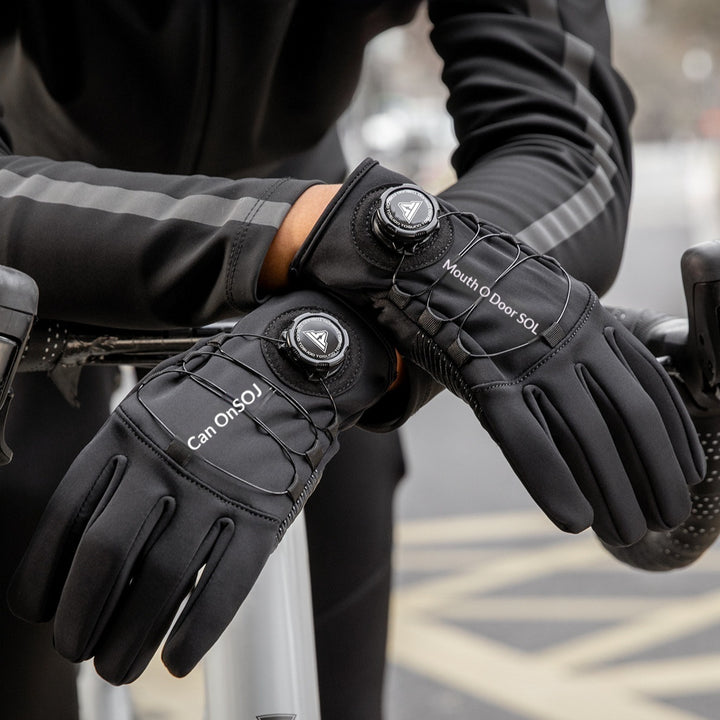 Warm Windproof Long Finger Cycling Gloves Mountain Electric Bike Riding