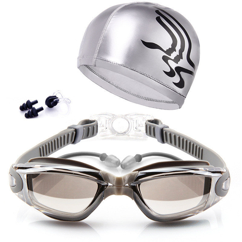 HD Waterproof Anti-Fog Swimming Goggles Set Professional Training