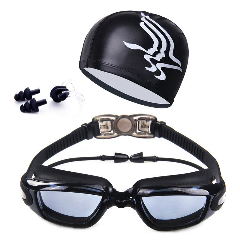 HD Waterproof Anti-Fog Swimming Goggles Set Professional Training