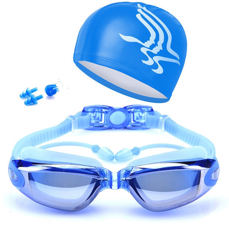 HD Waterproof Anti-Fog Swimming Goggles Set Professional Training
