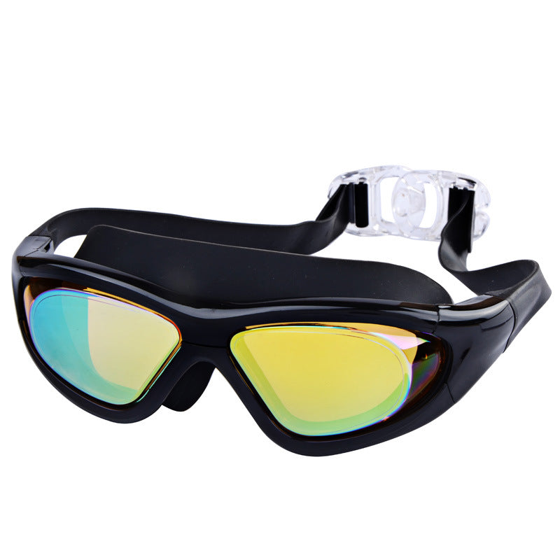 Large Frame Waterproof Anti-Fog Swimming Goggles Unisex Diving Racing Glasses
