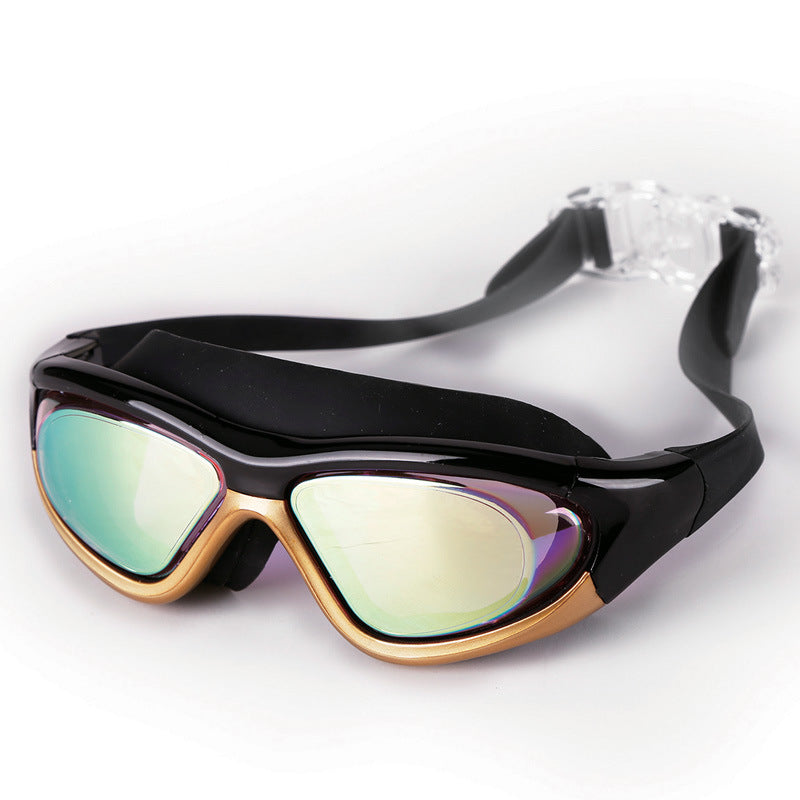Large Frame Waterproof Anti-Fog Swimming Goggles Unisex Diving Racing Glasses