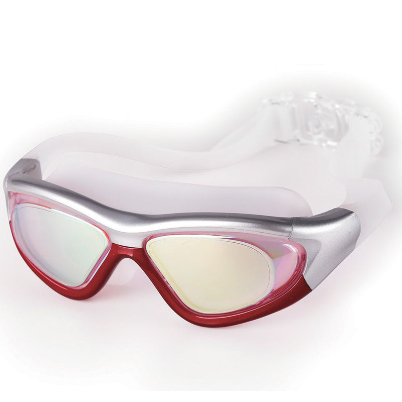Large Frame Waterproof Anti-Fog Swimming Goggles Unisex Diving Racing Glasses