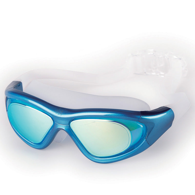 Large Frame Waterproof Anti-Fog Swimming Goggles Unisex Diving Racing Glasses
