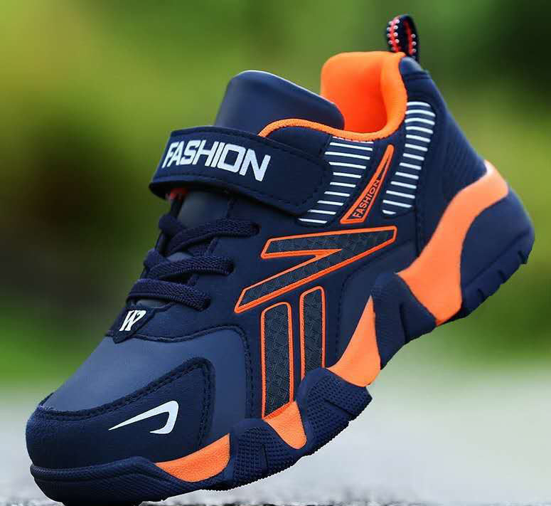 Kids Sports Casual Sneakers Anti Slip Mesh Leather Shoes