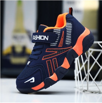Kids Sports Casual Sneakers Anti Slip Mesh Leather Shoes