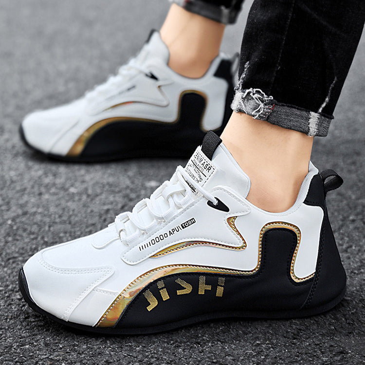 Men Colorblock Breathable Lace Up Low Top Sneakers For Running Walking