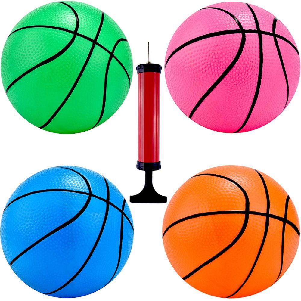 Rubber PVC Inflatable Basketball For Kids Outdoor Sports Durable