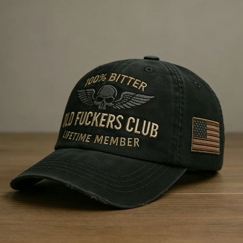 Vintage Cotton Embroidered Baseball Cap Old Guys Club Style