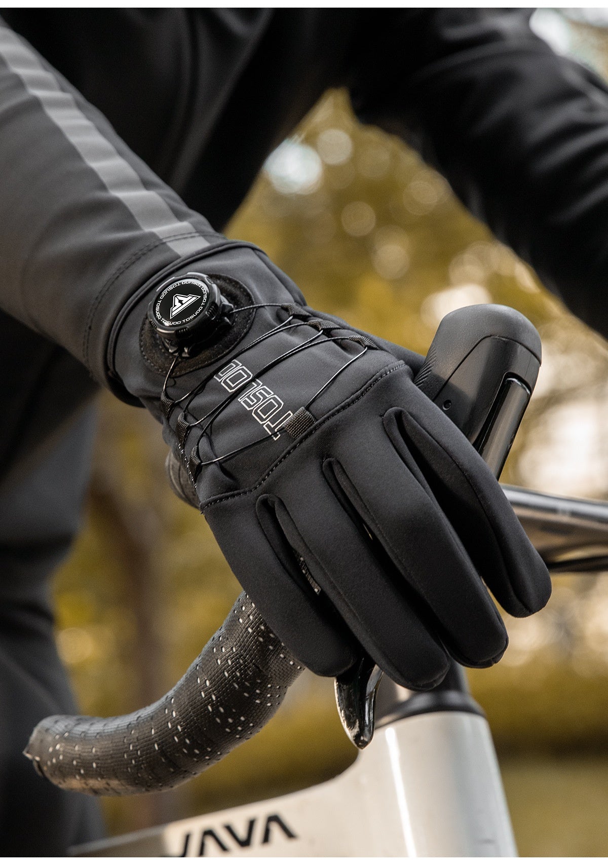 Warm Windproof Long Finger Cycling Gloves Mountain Electric Bike Riding