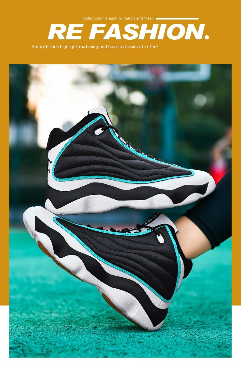 Fashion Thick Sole Wear-Resistant High-Top Basketball Shoes