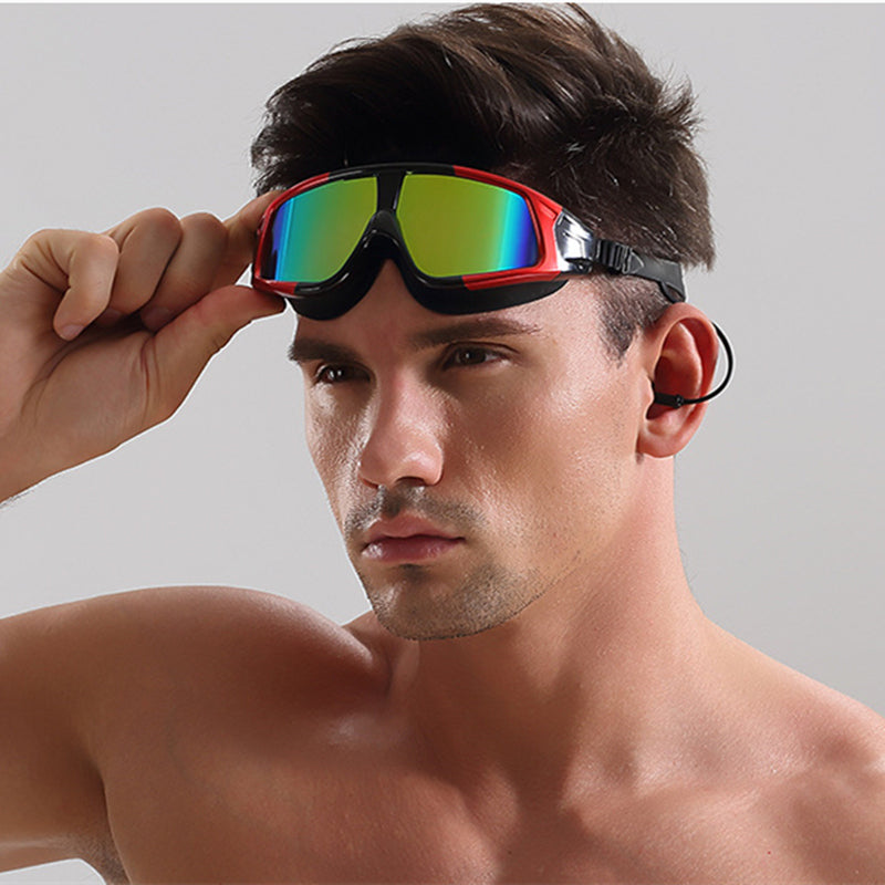 HD Waterproof Anti Fog Swimming Goggles Large View Box Lens