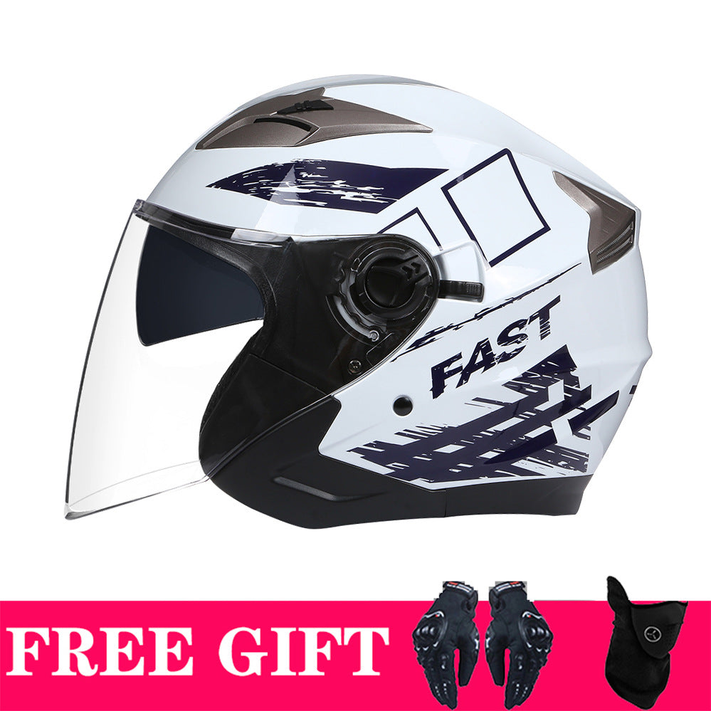 Motorcycle Helmet Double Lens Retro Riding Helmet