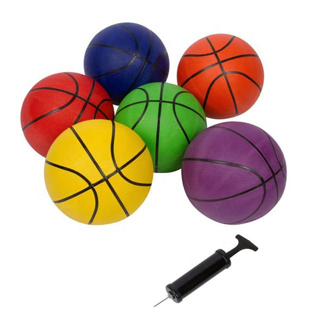 Rubber PVC Inflatable Basketball For Kids Outdoor Sports Durable