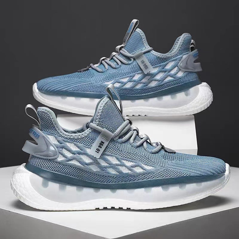 Men's Fly Woven Mesh Breathable Platform Sneakers