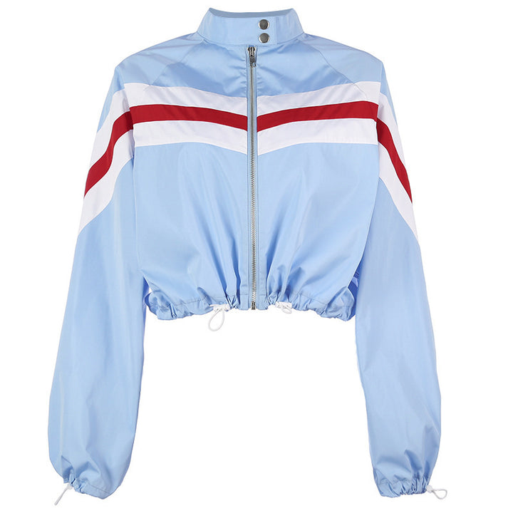 Geometric Patchwork Baseball Jersey Jacket