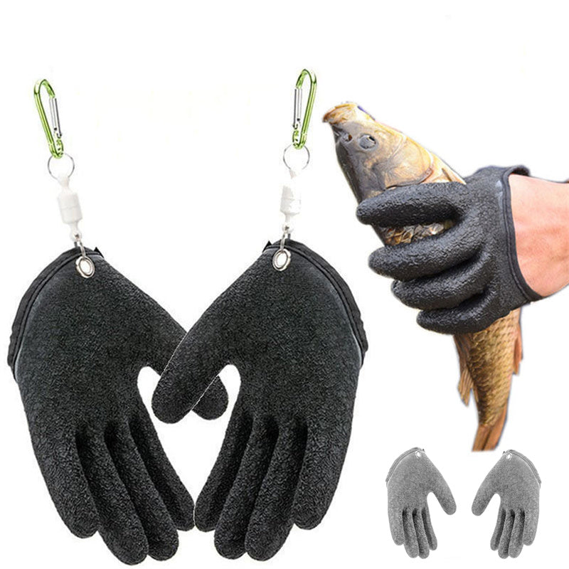 Professional Catch Fish Latex Hunting Gloves Left Right