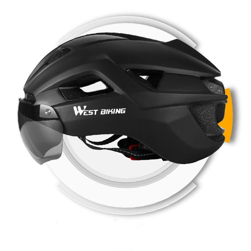 Cycling Helmet With Integrated Goggles Mountain Road Bike Helmet