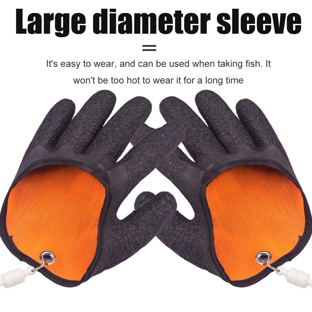 Professional Catch Fish Latex Hunting Gloves Left Right