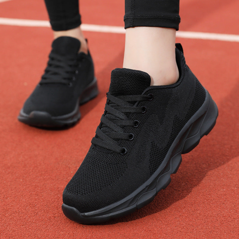 Women's Black Lightweight Mesh Casual Running Sneakers