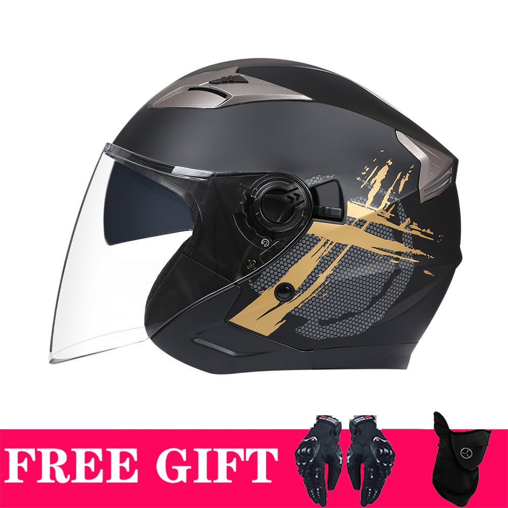 Motorcycle Helmet Double Lens Retro Riding Helmet