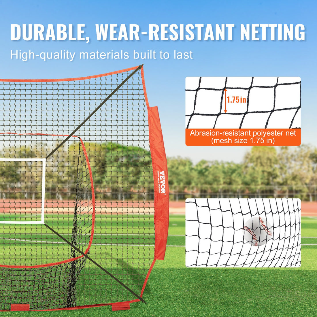 84 × 84 inches Baseball Softball Practice Net With Strike Zone, Portable Training Backstop (Net Only)
