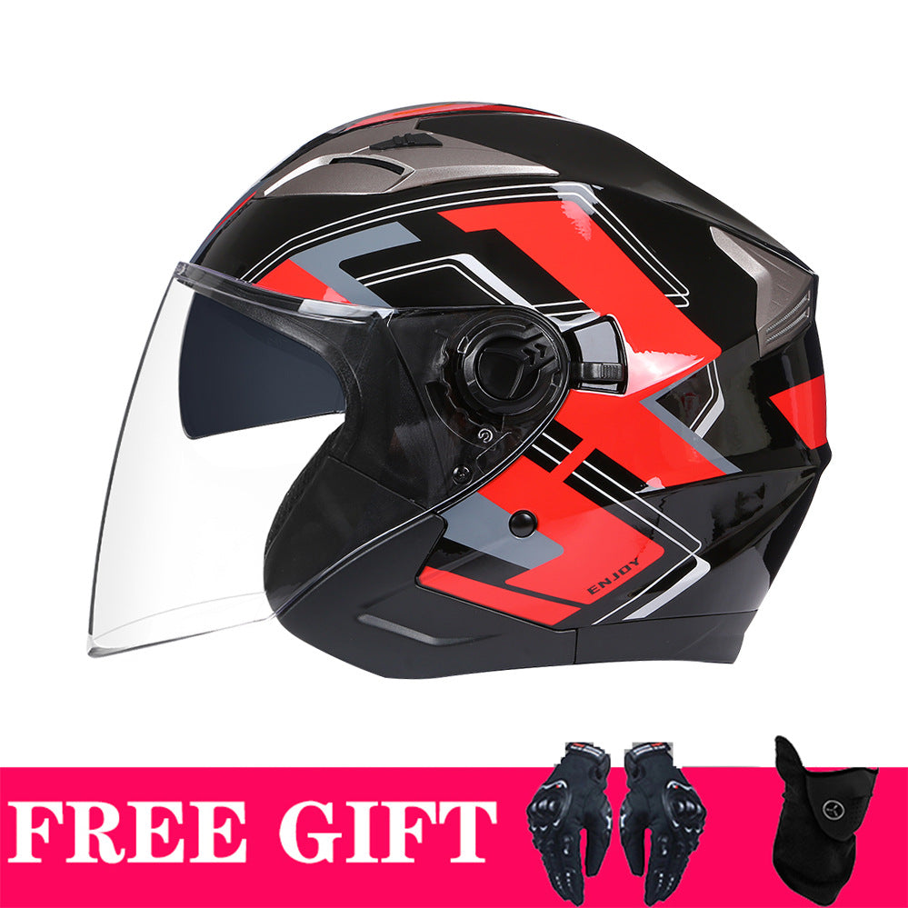 Motorcycle Helmet Double Lens Retro Riding Helmet
