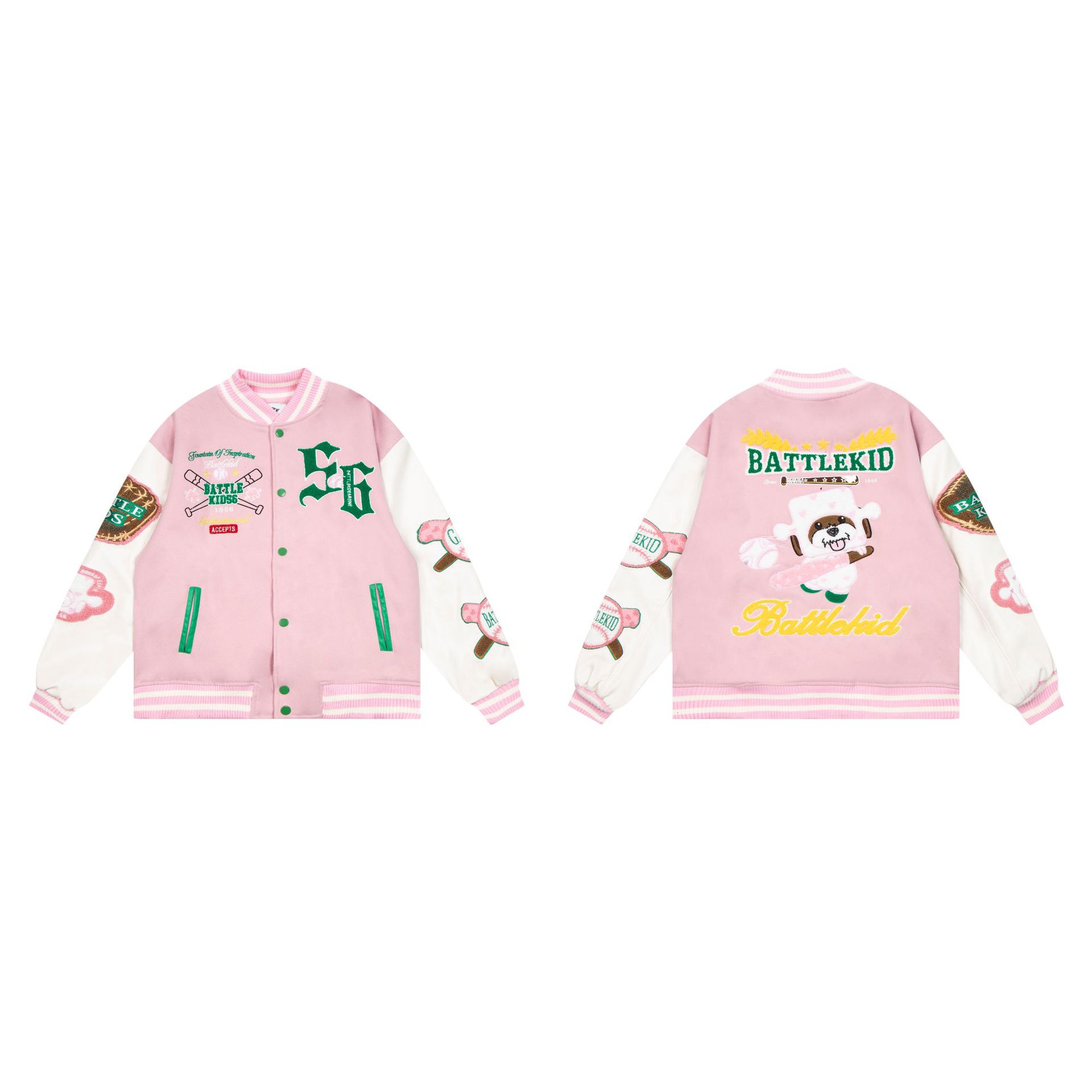 Vintage Towel Embroidered Cartoon Baseball Jersey