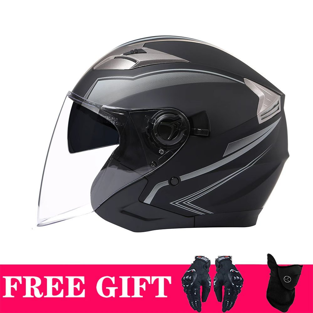Motorcycle Helmet Double Lens Retro Riding Helmet