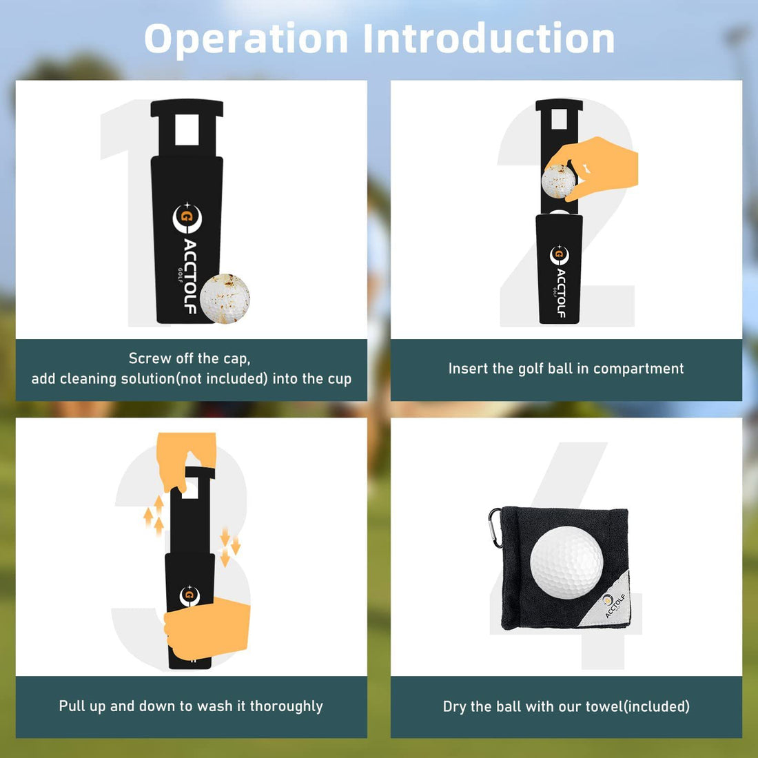 Portable Golf Ball Cleaner Washing Machine Golf Bag Accessories