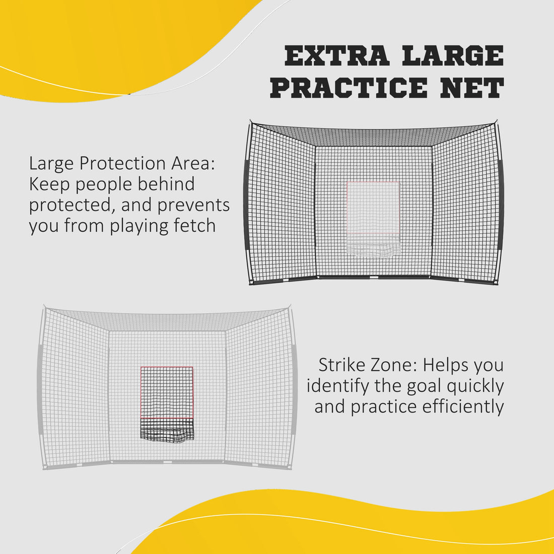 Softball And Baseball Training Net With Strike Zone And Tee