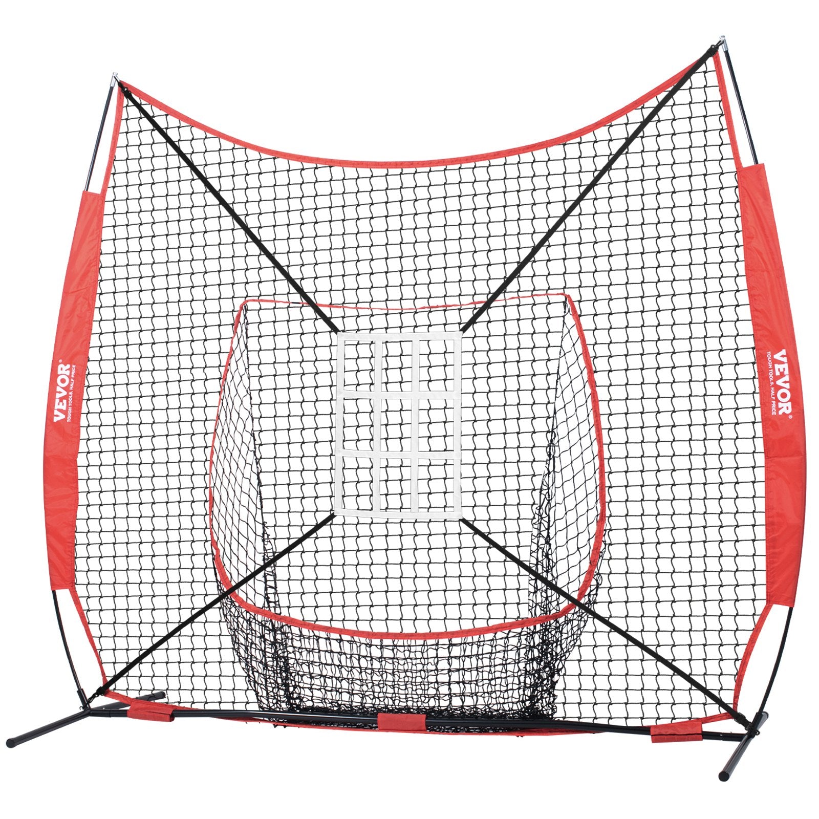 84 × 84 inches Portable Baseball Softball Practice Net With Strike Zone And Accessories