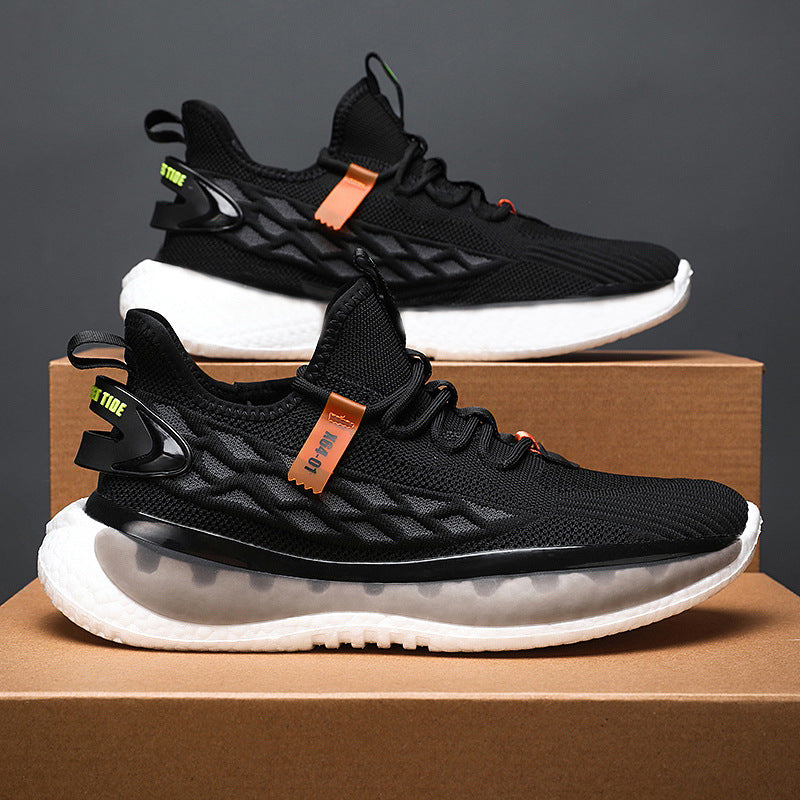 Men's Fly Woven Mesh Breathable Platform Sneakers