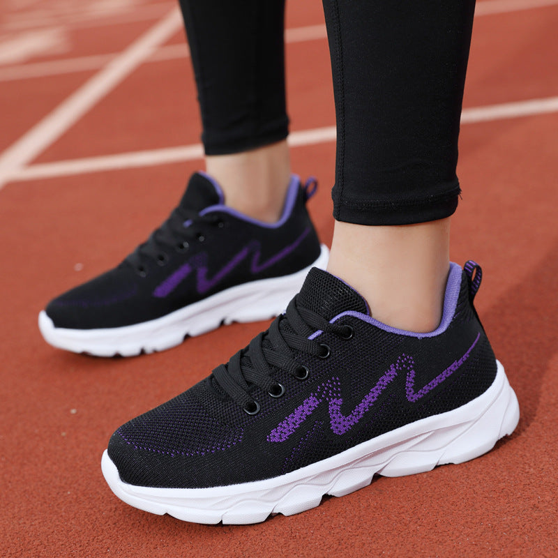 Women's Black Lightweight Mesh Casual Running Sneakers