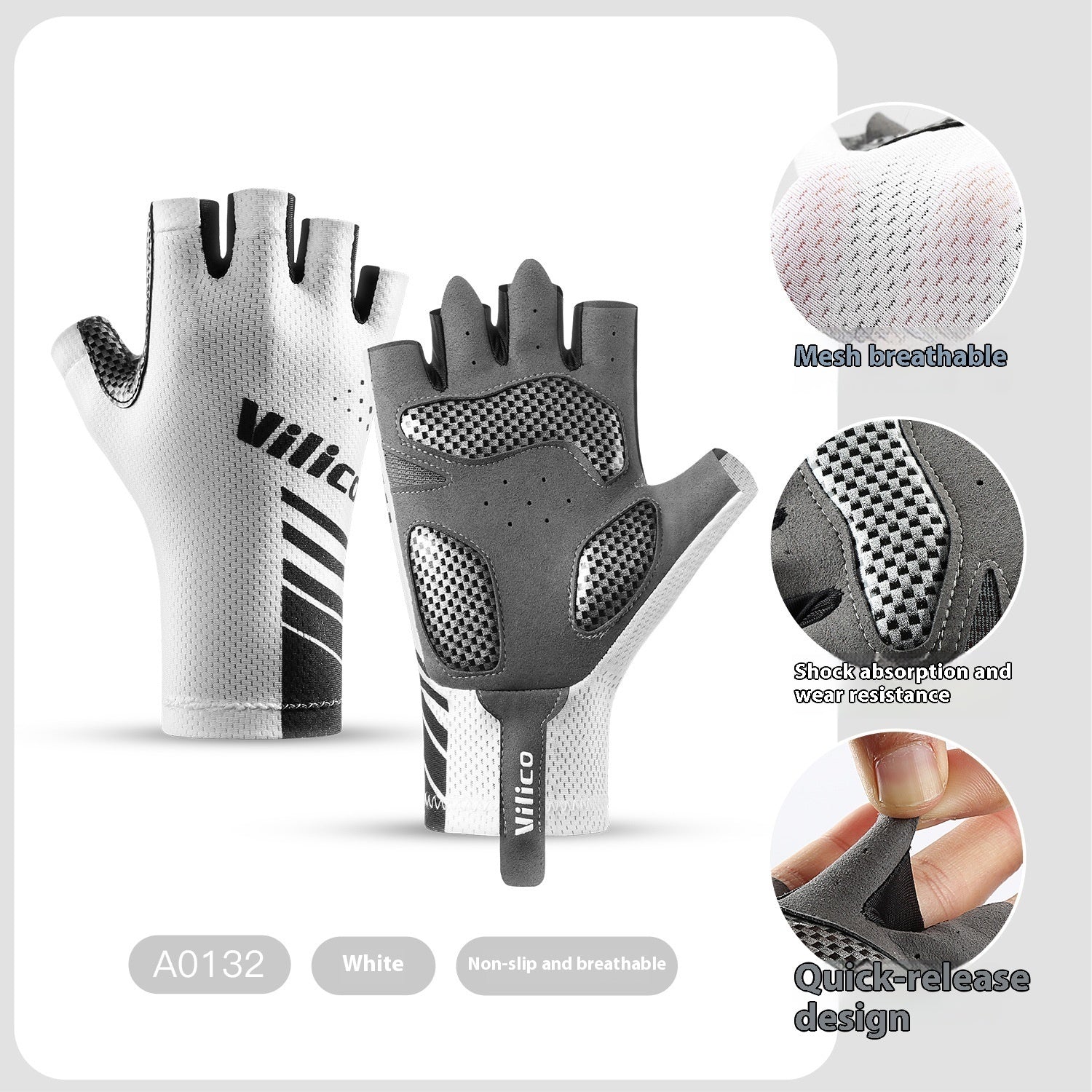 Spring Summer Outdoor Mountain Bike Riding Gloves Shock Absorbing
